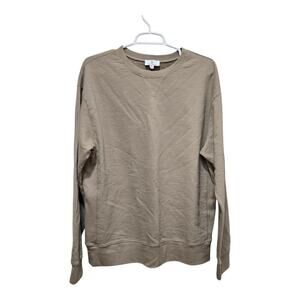 AG Adriano Goldschmied Sweatshirt Medium Taupe Crewneck Cotton